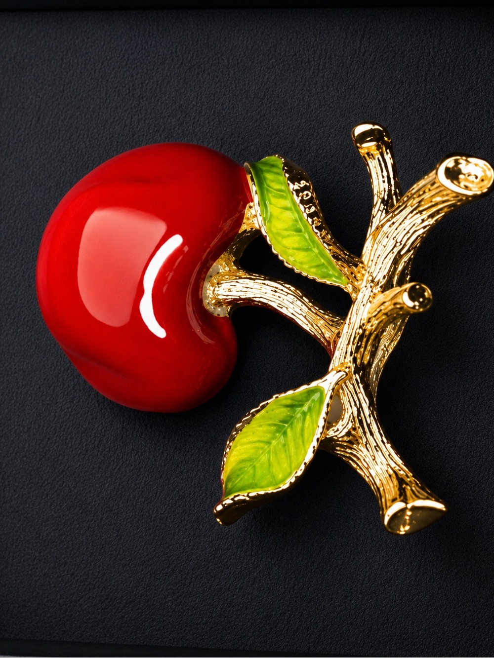 Vintage Gerry’s Enamel Berry Brooch — Red Fruit Pin, 1960s